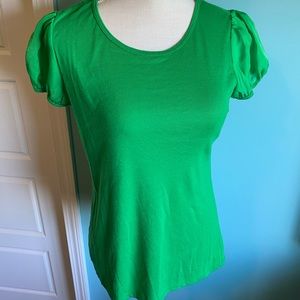 Green Blouse with Puffy Sleeves